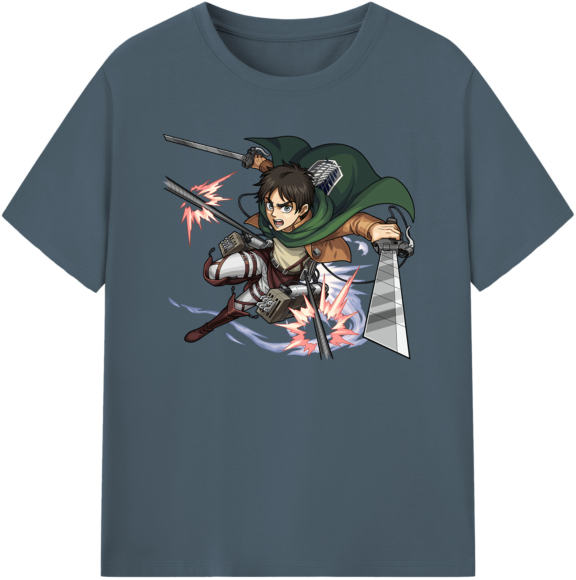（画像用） 進撃の巨人 エレン･イェーガー Attack on Titan Eren Jäger 綿100％半袖Tシャツ（フロントプリント）